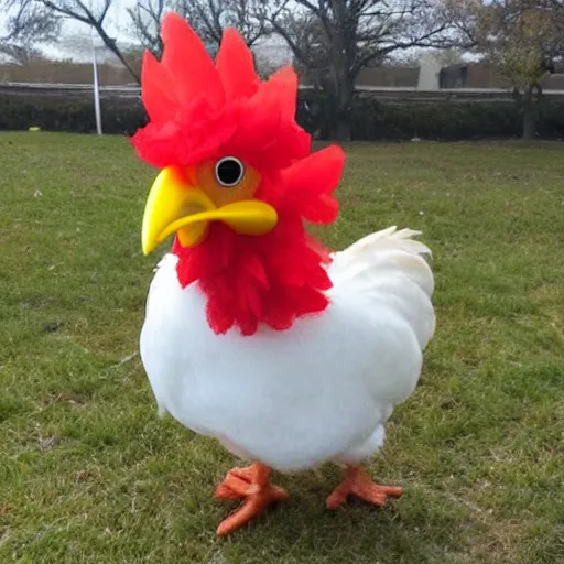 Image similar to chicken dressed as an inmate