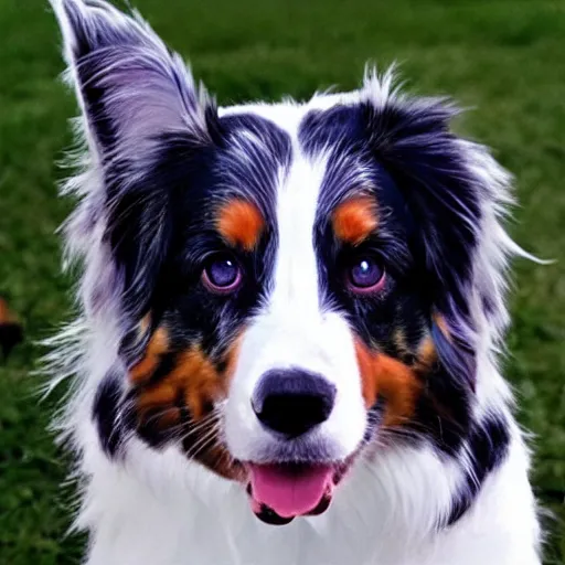 Image similar to australian shepard in the style of neil gaiman