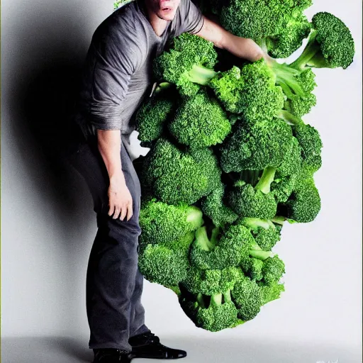 Image similar to Channing Tatum afraid of broccoli