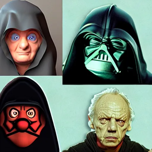 Image similar to Darth Sidious as a Super Mario 64 character