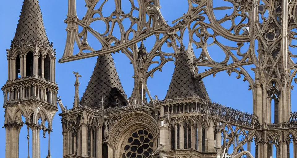 Image similar to 4 k hd, high detail photograph, shot with sigma f / 4. 2, 2 5 0 mm sharp lens, shallow depth of field, subject = notre - dame de paris, consistent, high detailed light refraction, high level texture render