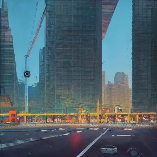 Image similar to avenida paulista, by stalenhag simon