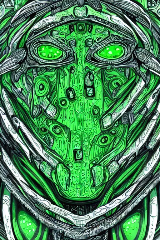 Prompt: an anxious green alien, symmetrical, highly detailed, digital art, sharp focus, trending on art station, anime art style