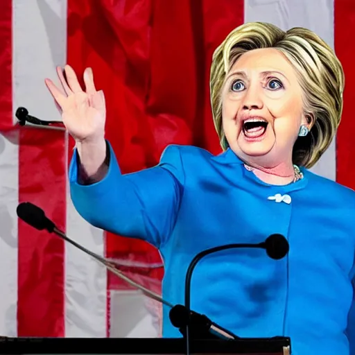 Image similar to hillary clinton yelling at donald trump in space