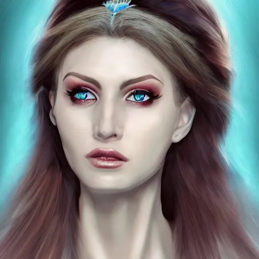 Image similar to a highly detailed headshot portrait of a fantasy woman concept art