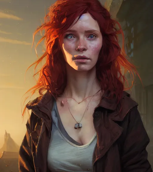 Image similar to Highly detailed portrait of homeless Triss Merigold, in GTA V, Stephen Bliss, unreal engine, fantasy art by Greg Rutkowski, Loish, Rhads, ferdinand knab, Makoto Shinkai and Lois van baarle, ilya kuvshinov, rossdraws, Tom Bagshaw, global illumination, radiant light, detailed and intricate environment