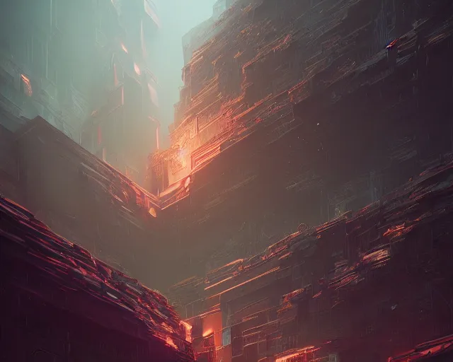 Image similar to the blight of the ascend armory, intricate abstract. intricate artwork, by tooth wu, wlop, beeple, dan mumford. concept art, octane render, trending on artstation, greg rutkowski very coherent symmetrical artwork. cinematic, key art, hyper realism, high detail, octane render, 8 k, iridescent accents