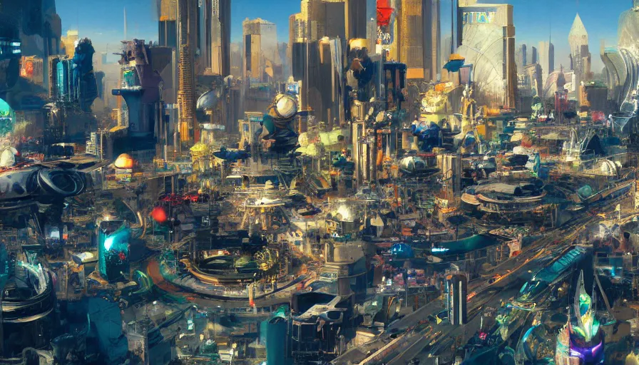 Image similar to Futuristic Las Vegas by Craig Mullins, hyperdetailed, artstation, cgsociety, 8k