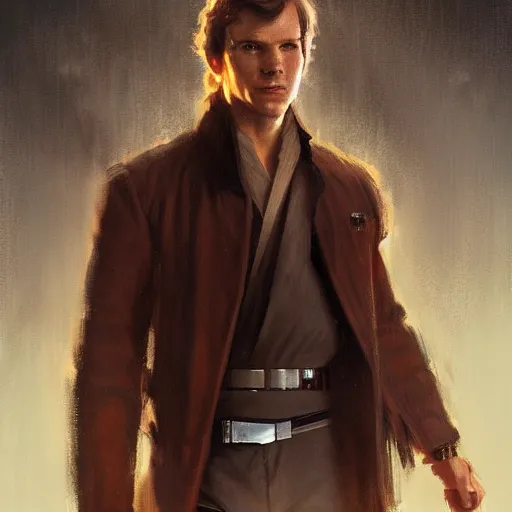 Image similar to portrait of a man by greg rutkowski, the father of han solo, star wars expanded universe, he is about 3 0 years old, highly detailed portrait, digital painting, artstation, concept art, smooth, sharp foccus ilustration, artstation hq