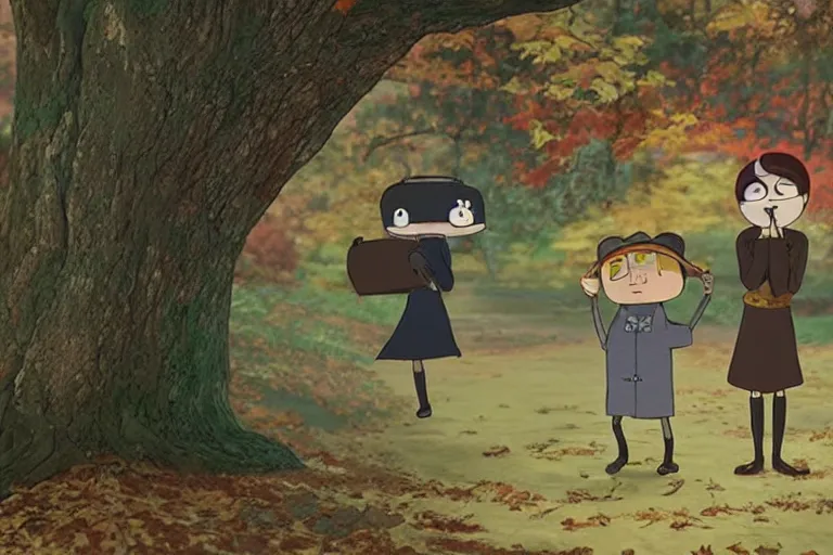 Prompt: korean film still from korean adaptation of Over the Garden Wall (2014)