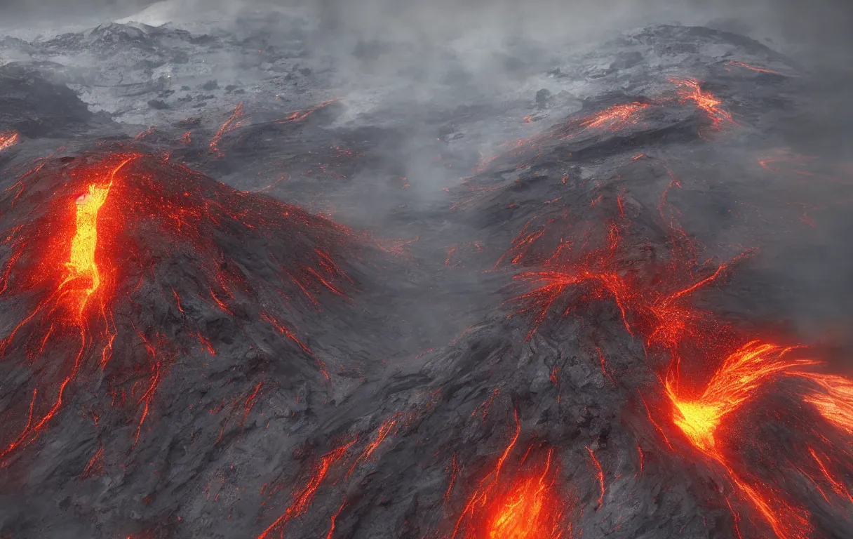 Image similar to volcano, photorealistic, highly - detailed, 4 k, ue 5, light effect, rtx on, realistic, cinematic, imax quality, trending on artstation