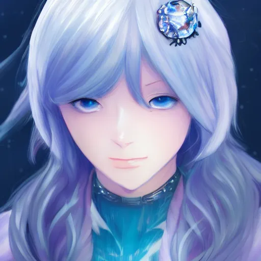 Prompt: portrait of the melting ice queen, anime fantasy illustration by tomoyuki yamasaki, kyoto studio, madhouse, ufotable, comixwave films, trending on artstation