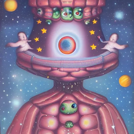 Prompt: Liminal space in outer space by Mark Ryden