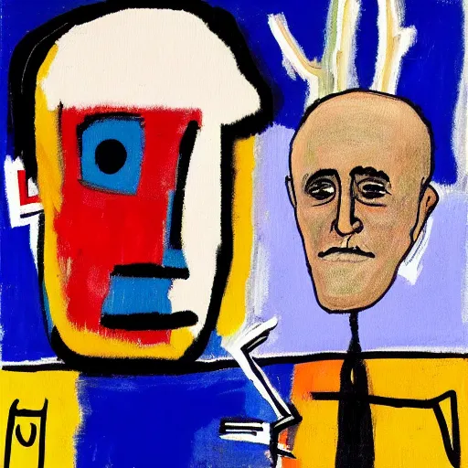 Image similar to portrait of rudy giuliani, painting by basquiat