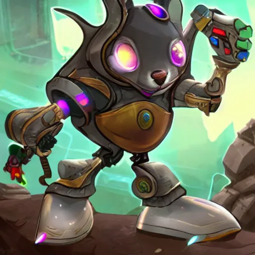 Image similar to cyborg mouse in league of legends style