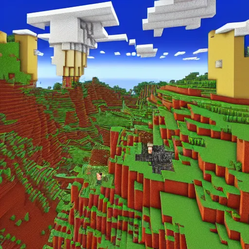 Image similar to minecraft world by norman rockwell