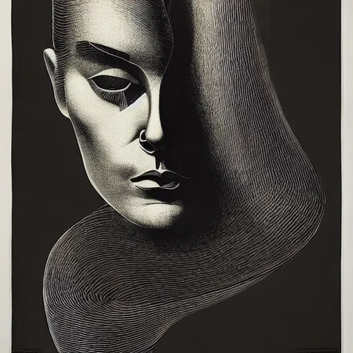 Image similar to lithography and etching polish poster conceptual figurative post - morden monumental portrait, illusion surreal art, highly conceptual figurative art, intricate detailed illustration, controversial poster art, polish poster art, geometrical drawings, no blur