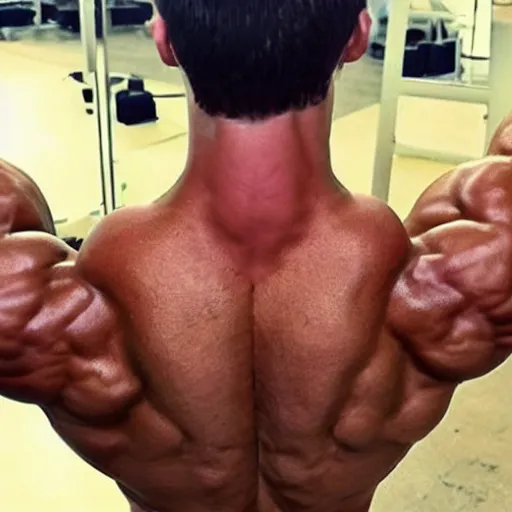 Image similar to fine back muscles, handsome, sculpted, symmetrical, shoulders focus