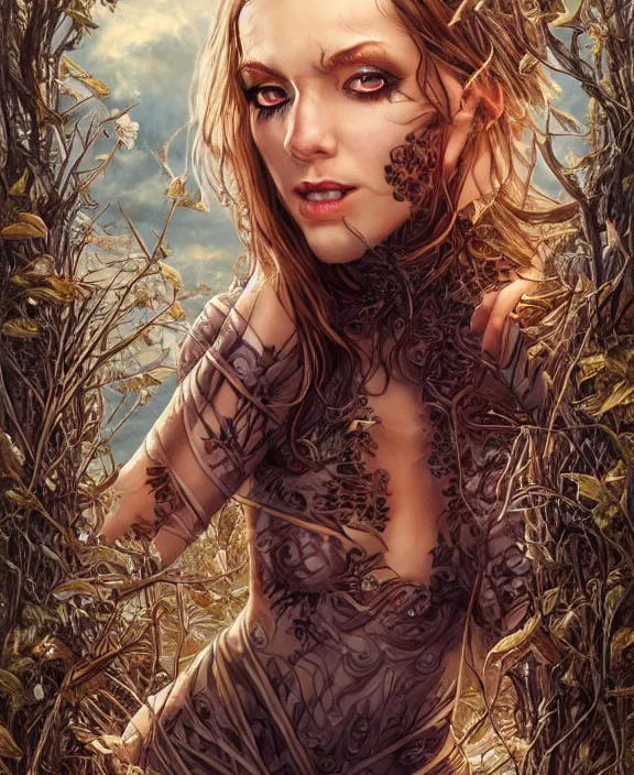 Image similar to a highly detailed symmetrical full body shot painting of a sorceress with piercing beautiful eyes, spring tundra setting, dynamic lighting, ambient lighting, deviantart, art by mark brooks and artgerm and karol bak