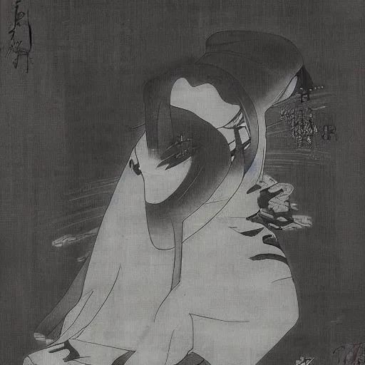 Prompt: genji apparition dream scene ( 2 0 2 1 ) by hisaji hara