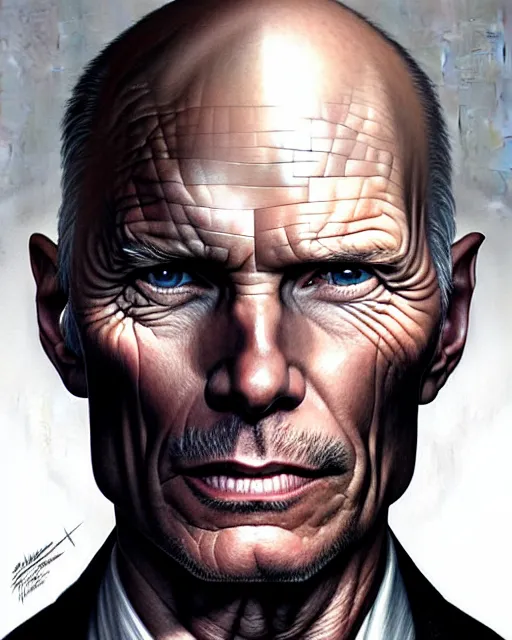 Image similar to ed harris ( westworld ) portrait, intricate westworld designs, elegant, highly detailed, sharp focus, art by artgerm and greg rutkowski and wlop