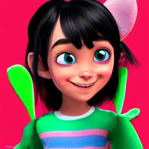 Image similar to vanellope from wreck it ralph art realistic