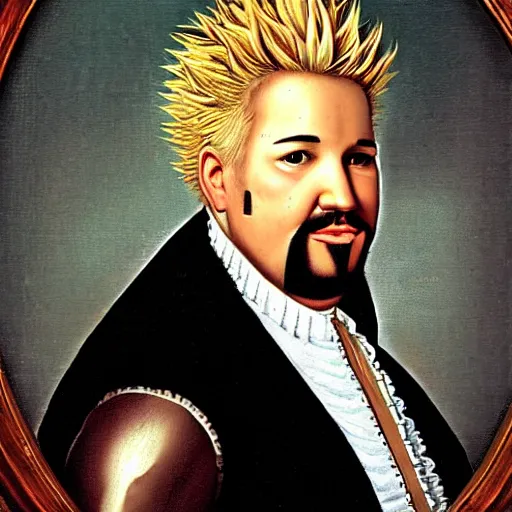 Image similar to a 1 6 0 0 s portrait painting of guy fieri pc gaming