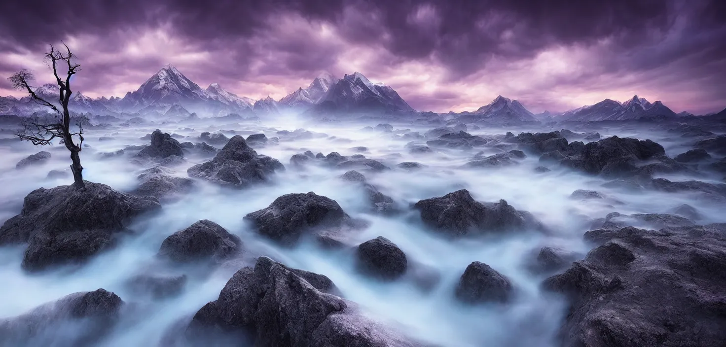 Image similar to amazing landscape photo of an award - winner photograph by marc adamus, beautiful dramatic lighting