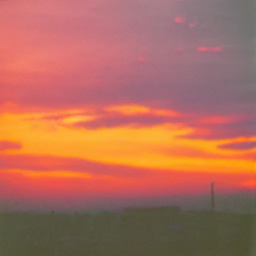 Image similar to 3 5 mm film grain photograph of a cotton candy sunset — height 1 0 2 4 — width 1 0 2 4 — steps 1 5 0