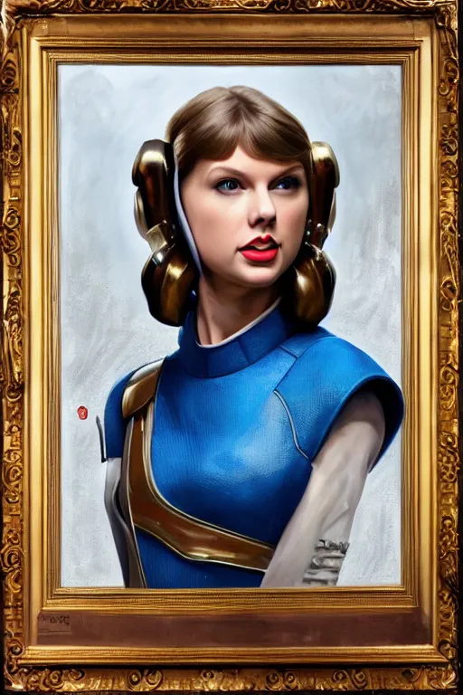 Image similar to Taylor Swift as Princess Leia in Star Wars, oil on canvas, intricate, portrait, 8k highly professionally detailed, HDR, CGsociety