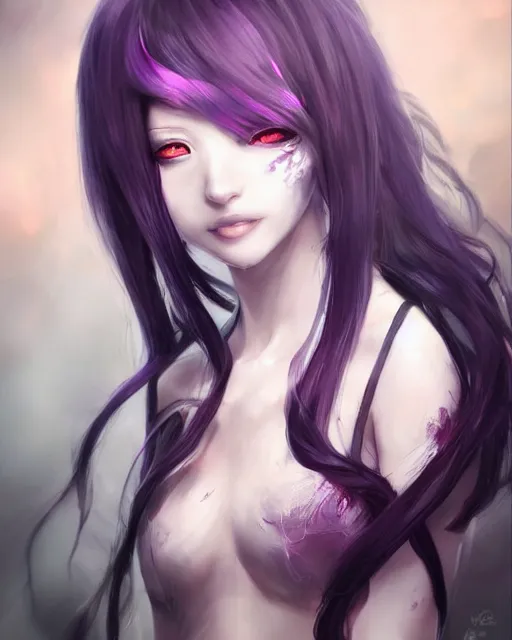 Image similar to beautiful portrait of a Model who looks like Rize Kamishiro, Tokyo Ghoul character design by Ross Tran, artgerm detailed, soft lighting