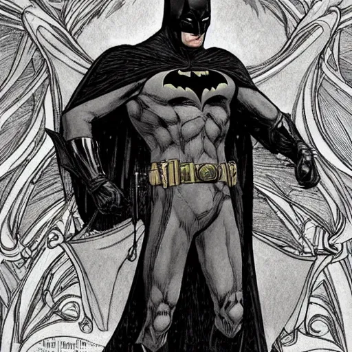 Prompt: batman batsuit designs, intricate, elegant, highly detailed, gothic style, smooth, sharp focus, illustration, art by alphonse mucha