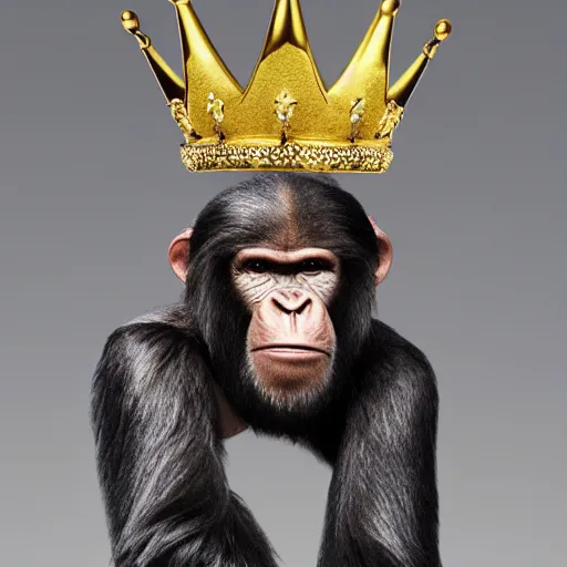 Image similar to nft like bored ape with a crown but better and exclusive made by an ai