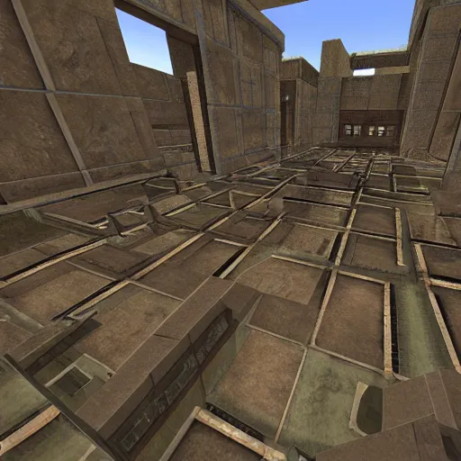 Prompt: quake map, quadaddicted, by simon o'callaghan