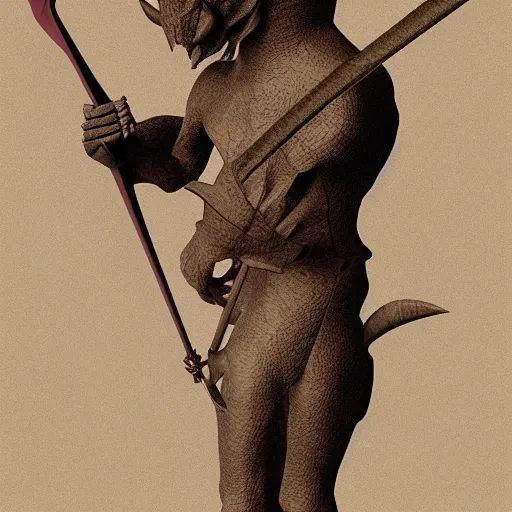 Prompt: a stylized image of a creature with a sword, a character portrait by Michelangelo, polycount, antipodeans, low poly, y2k aesthetic, ps1 graphics