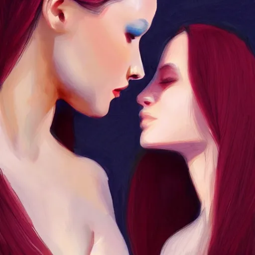 Prompt: woman love woman, by 3 8 0 light & color female reference picturessweet hugs, trending on artstation, intricate details