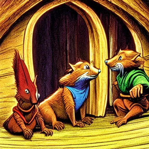 Image similar to a scene from redwall by brian jacques