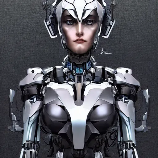 Image similar to a mecha version woman, glowing irises, very symmetrical face, highly detailed, widow maker, by vitaly bulgarov, by yoji shinkawa, by joss nizzi, by ben procter, by steve jung, metal gear solid, transformers cinematic universe, pinterest, artstation, unreal engine