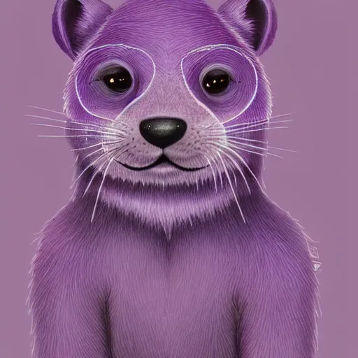 Prompt: a purple otter with antennas that is cute and professionally - drawn, furry fandom, furaffinity, digital painting, digital art, detailed, high - resolution