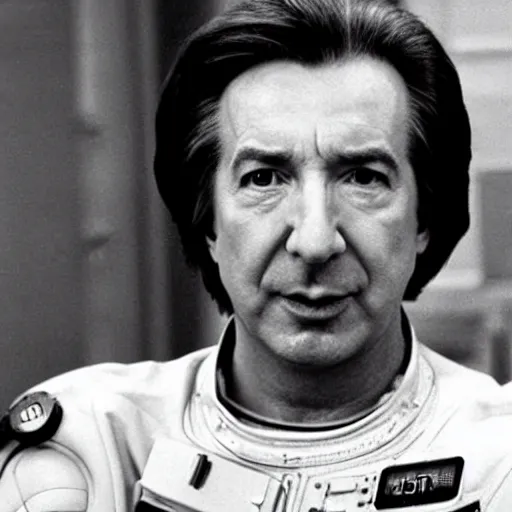 Prompt: Alan Rickman as a Cosmonaut from the Year 2300