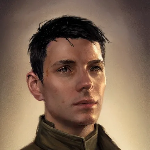 Image similar to portrait of a man by greg rutkowski, british features, short black hair in military style, perfect military composure, wearing an starfighter pilot uniform of the galactic republic, star wars expanded universe, he is about 2 0 years old, highly detailed portrait, digital painting, artstation, concept art, smooth, sharp foccus ilustration, artstation hq