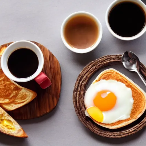 Prompt: a good morning breakfast and coffee