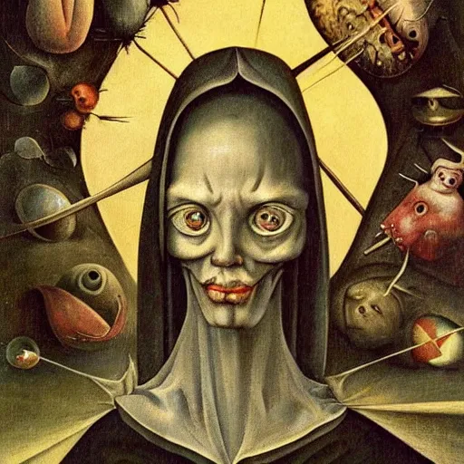 Prompt: semi - realistic weird and scary beautiful metaphysical portrait gothic style in style of hieronymus bosch anne stoke sharp focus 8 k