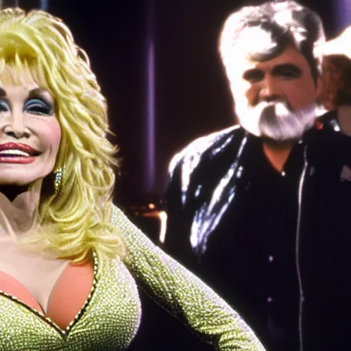 Image similar to Dolly Parton guest stars on an episode of Star Trek: Deep Space Nine