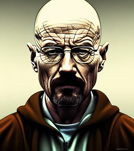 Prompt: walter white if he never sold drugs, detailed facial expression, detailed surroundings, intricate, elegant, highly detailed, centered, digital painting, artstation, concept art, smooth, sharp focus, illustration, by ( leonardo da vinci ), wlop