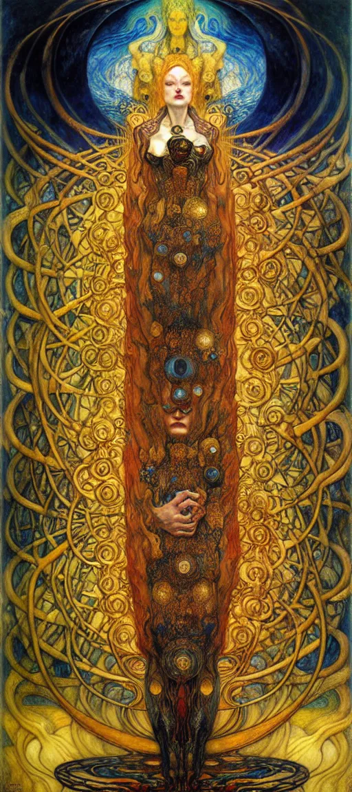 Image similar to Divine Chaos Engine by Karol Bak, Jean Delville, William Blake, Gustav Klimt, and Vincent Van Gogh, symbolist, visionary