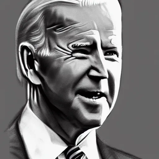 Image similar to Charcoal sketch of Joe Biden