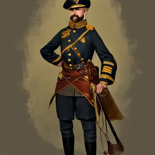 Prompt: man wearing a 19th century admirals uniform, intricate, elegant, highly detailed, digital painting, artstation, concept art, matte, sharp focus, illustration