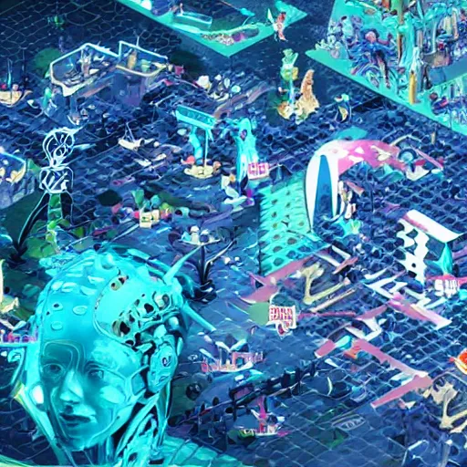 Image similar to AI Paradise, Human Apocalypse