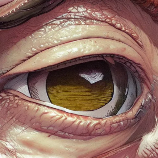 Prompt: a beautiful artwork of a close-up of an eyelid by Jerome Opeña, featured on artstation